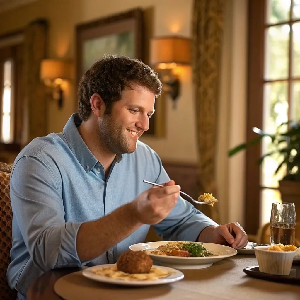 Michael Brown enjoying a meal